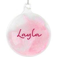 Personalised Memento Company Personalised Pink Feather Bauble