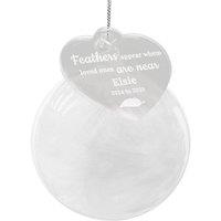 Personalised Memento Company Personalised White Memorial Feather Bauble
