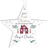Personalised Memento Company Personalised Home For Christmas Star Ornament in White