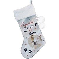 Personalised Memento Company Personalised Photo Upload Dog Christmas Stocking in Grey