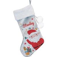 Personalised Memento Company Personalised Santa Christmas Stocking in Grey