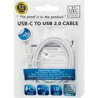 GVC USB to Type C 'Data Cable' for Syncing & Charging in White