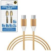 FX Braided USB-C to USB-C 'Data Cable' 1m Gold
