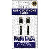 FX Braided Type C to iPhone 'Data Cable' 1m - Black