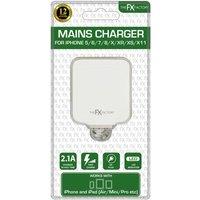 FX Travel 'Charger' 2.1A with LED Indicator For IP Devices White