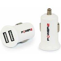 Powerz 2.4Amp Dual USB Port 'Car Charger' White