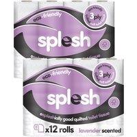 Splesh Toilet Roll' Soft & Quilted, Lavender 24 Rolls in White