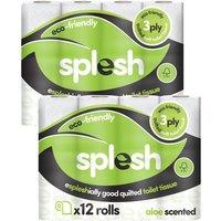 Splesh Toilet Roll' Soft & Quilted, Aloe Vera 24 Rolls in White