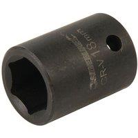 Loops 18mm IMPACT Driver Socket 6 Point " Ratchet Spanner Bit Steel Square Drive Tool in Metallics