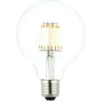 Loops E27 Edison Dimmable LED Filament Light Bulb 6W Warm White Glass 95mm Globe Lamp