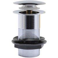 Balterley Push Button Plug Basin Waste Slotted for Basins with Overflow - Chrome in Silver