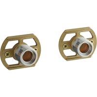 Balterley Fast Fit Wall Hung Brackets for Bar Valve Pair in Silver