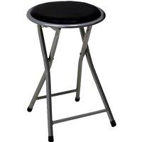 Oypla Padded Folding Breakfast Kitchen Stool Seat in Black