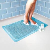 Clarsen Shower Loofah Mat, Anti-Bacterial with 8 Suction Cups in Aqua