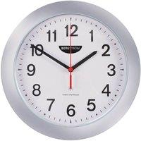 Bergstrom Radio Controlled Wall Clock with Large Easy-Read Numbers in Silver
