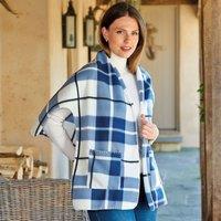 Amelie Di Santi Shawl Wrap, Lightweight Fleece with Handy Pockets in Red