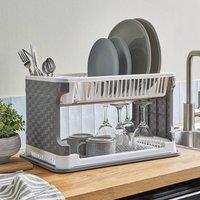 Clarsen 2-Tier Dish Drainer, with Removable Drip Tray & Cutlery Holder