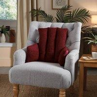Coopers of Stortford Reversible Armchair Cushion, Teddy Fleece & Polyester in Red