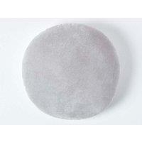 Homescapes Velvet Cushion, 40 cm Round in Light Grey | Size: 40 cm x 40 cm