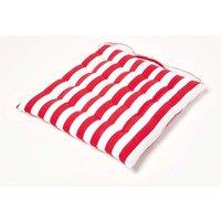 Homescapes Seat Pad Luxury Cotton Red Striped Indoor Outdoor Garden Cushion, 40cm