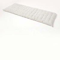 Homescapes Garden Bench Cushion Luxury 3 Seater Cotton Grey Striped Indoor Outdoor Pad