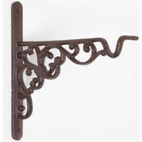 Homescapes Brown Cast Iron Small Parisian Style Hanging Basket Hook