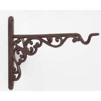 Homescapes Brown Cast Iron Large Hanging Basket Hook