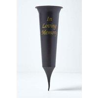 Homescapes In Loving Memory Flute Spike Flower Vase Grave Pot in Black