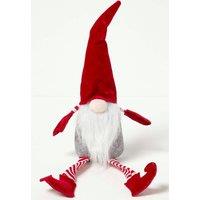 Homescapes Red Sitting Santa Gonk Christmas Decoration