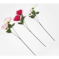 Homescapes Artificial Chrysanthemum Single Stem Set of 3