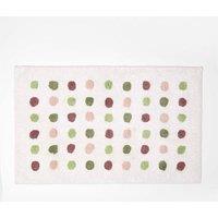 Homescapes 100% Cotton Bath Mat Tufted Polka Dot Design in Green