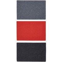 Homescapes Set of 3 Ribbed Door Mats, 40 x 60 cm | Size: 40 cm x 60 cm