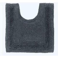 Homescapes Luxury Pedestal Mat Reversible 1600GSM 100% Cotton, 50 x 55cm Bath Mat in Grey | Size: 50 x 55 cm