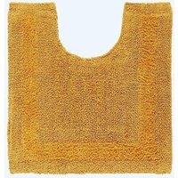 Homescapes Luxury Pedestal Mat Reversible 1600GSM 100% Cotton, 50 x 55cm Bath Mat in Mustard | Size: 50 x 55 cm