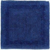Homescapes Luxury Square Bath Mat 1600GSM 100% Cotton Reversible Shower Mat, 50cm in Navy
