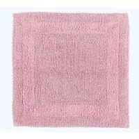 Homescapes Luxury Square Bath Mat 1600GSM 100% Cotton Reversible Shower Mat, 50cm in Baby Pink