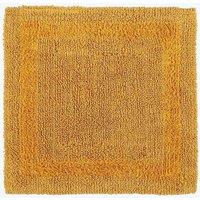 Homescapes Luxury Square Bath Mat 1600GSM 100% Cotton Reversible Shower Mat, 50cm in Mustard