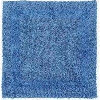 Homescapes Luxury Square Bath Mat 1600GSM 100% Cotton Reversible Shower Mat, 50cm in Cobalt