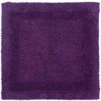 Homescapes Luxury Square Bath Mat 1600GSM 100% Cotton Reversible Shower Mat, 50cm in Purple