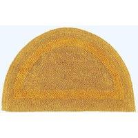 Homescapes Luxury Semi Circle Bath Mat Reversible 1600GSM 100% Cotton, 50 x 80cm in Mustard | Size: 50 x 80 cm