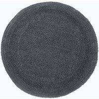 Homescapes Luxury Round Bath Mat Reversible 100% Cotton 1600GSM, 80cm, Quick Dry in Grey