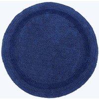 Homescapes Luxury Round Bath Mat Reversible 100% Cotton 1600GSM, 80cm, Quick Dry in Navy