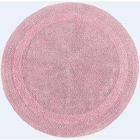 Homescapes Luxury Round Bath Mat Reversible 100% Cotton 1600GSM, 80cm, Quick Dry in Baby Pink