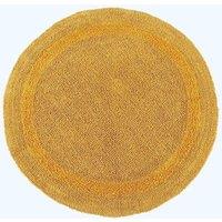 Homescapes Luxury Round Bath Mat Reversible 100% Cotton 1600GSM, 80cm, Quick Dry in Mustard