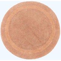 Homescapes Luxury Round Bath Mat Reversible 100% Cotton 1600GSM, 80cm, Quick Dry in Peach