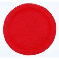 Homescapes Luxury Round Bath Mat Reversible 100% Cotton 1600GSM, 80cm, Quick Dry in Red