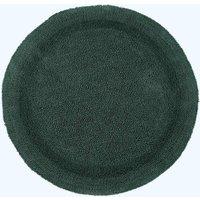 Homescapes Luxury Round Bath Mat Reversible 100% Cotton 1600GSM, 80cm, Quick Dry in Dark Green