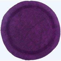 Homescapes Luxury Round Bath Mat Reversible 100% Cotton 1600GSM, 80cm, Quick Dry in Purple