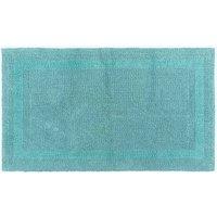 Homescapes Luxury Bath Mat Reversible 100% Cotton 1600GSM, 50 x 80cm, Extra Soft in Aqua | Size: 50 x 80 cm