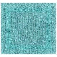 Homescapes Luxury Square Bath Mat 1600GSM 100% Cotton Reversible Shower Mat, 50cm in Aqua